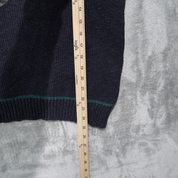 Vintage Woolrich Sweater Men M Blue Knit Crew Neck Pullover Cardigan 90s Grandpa - Picture 8 of 10